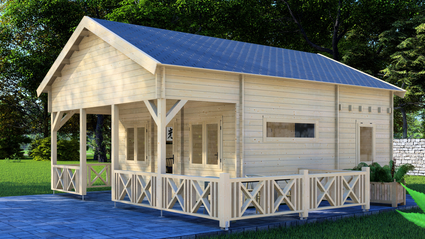 Twilight Terrace Wooden Garden House